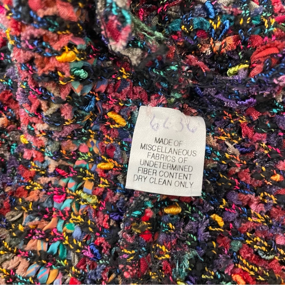 ESTELLE Vintage 80s Rainbow Cardigan Sweater Art To Wear - Picture 10 of 12